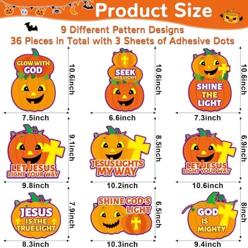 36PCS Halloween Christian Pumpkin Bulletin Board Decor Kit