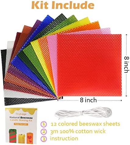 Bingfuego Beeswax Candle Making Kit for Kids 12 Sheets