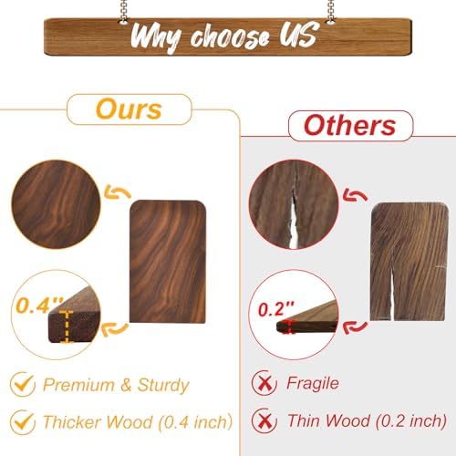 Black Walnut Book Ends Heavy Duty Non-Slip Set of 2