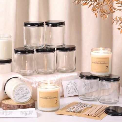 HAVITI 12-Piece Candle Jar Set with Lids and Wicks