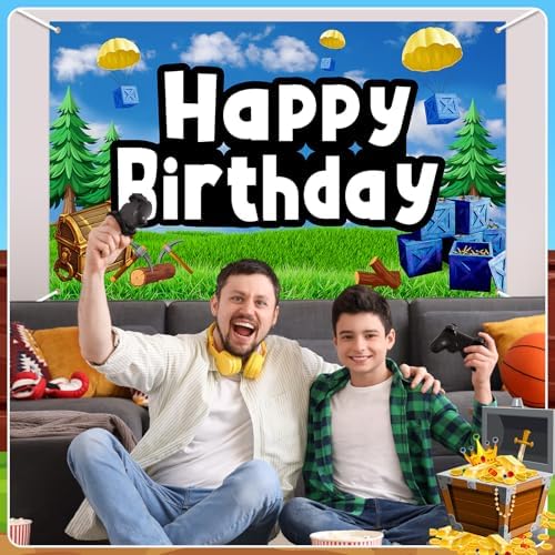 Happy Birthday Game Party Backdrop Banner