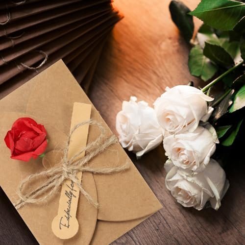 PATIKIL 4x3 Inch Dried Flowers Greeting Cards 50 Pack