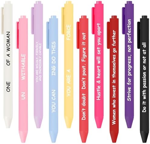 Crtiin 10 Pcs Funny Ballpoint Pens with Sayings