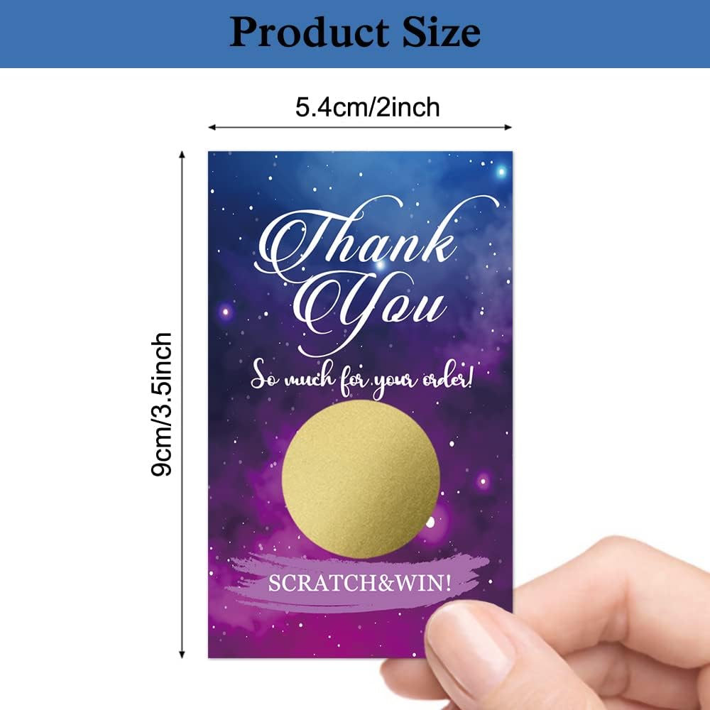 Haizct 50 Pack Thank You Scratch Off Cards for Events