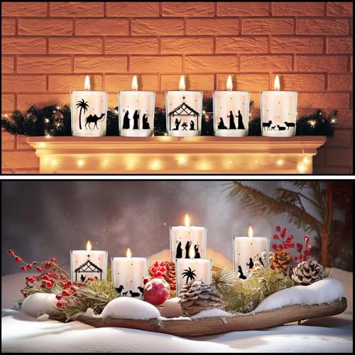 10 Pcs Christmas Glass Candle Jars with Cork Lids
