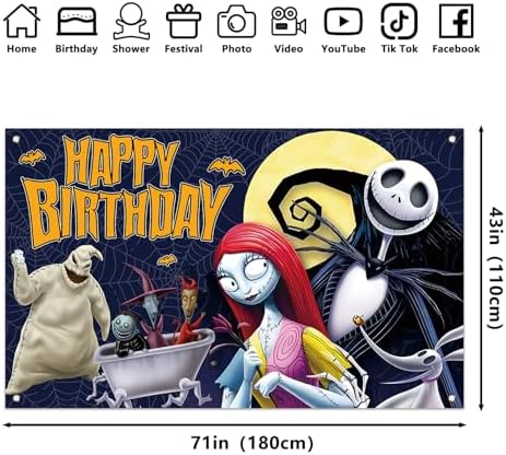 Halloween Birthday Photo Backdrop Banner