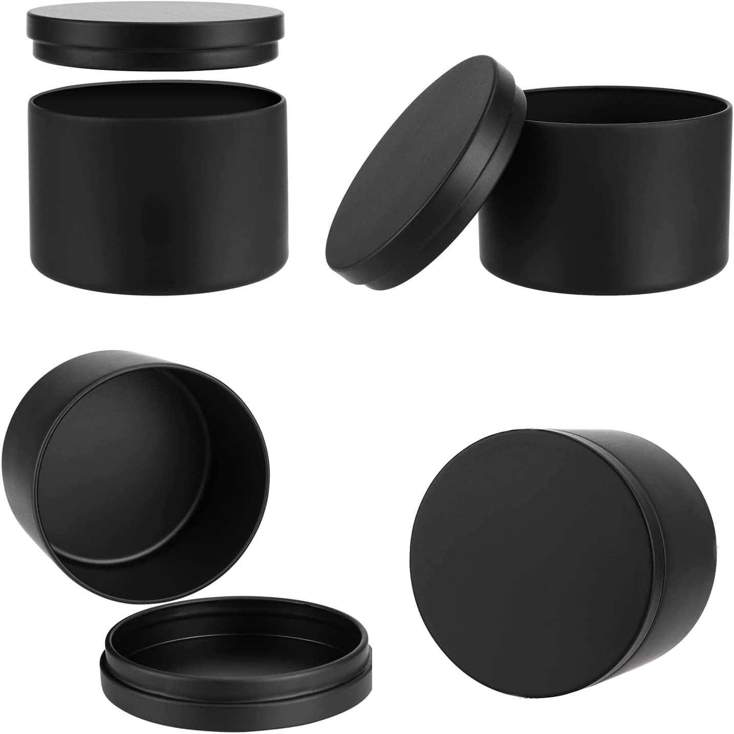Sonviitins 8 oz Black Candle Tins 24 Pack