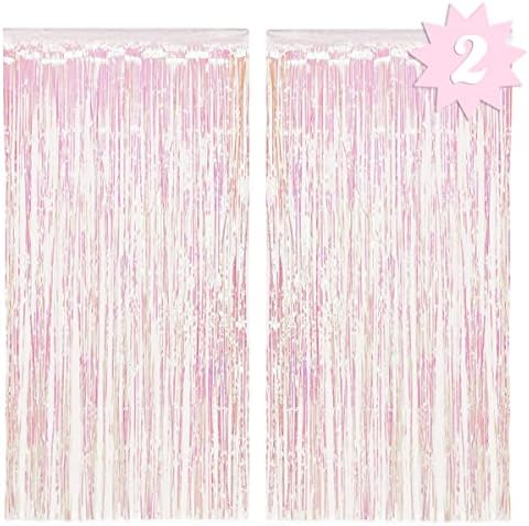Xo Fetti Iridescent Fringe Foil Curtain Set of 2