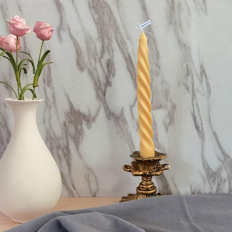 3D Twisted Taper Silicone Candle Molds for Crafting