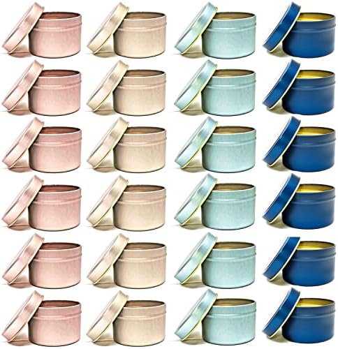Unixing 24Pcs 4oz Candle Tins for DIY Making