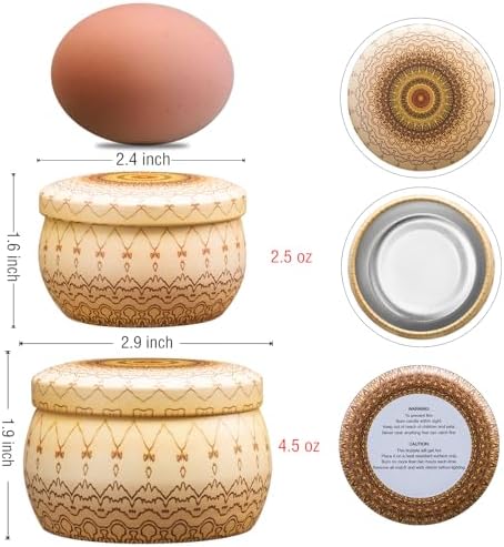 Domivirgo Candle Tins with Lid 16pcs 8 Designs