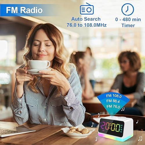 JALL Digital Alarm Clock with FM Radio and Night Light