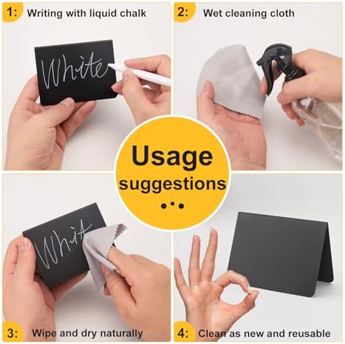 15 Pcs 4x3 Inch Mini Chalkboard Signs for Parties and Events