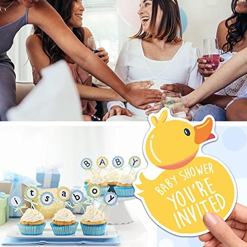 RZHV 15 Pack Yellow Ducky Party Invitations With Envelopes