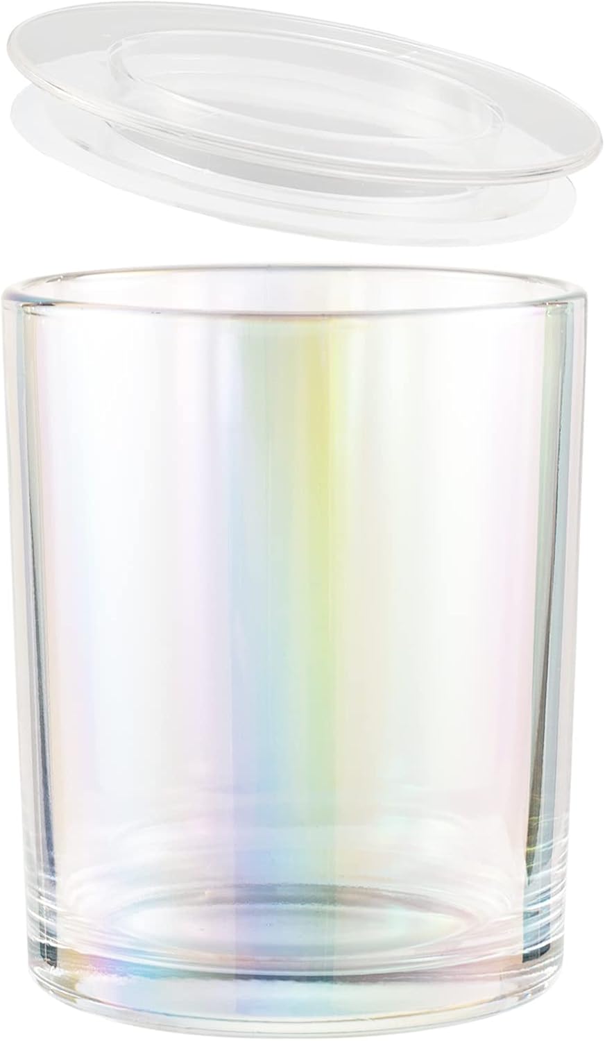 CandMak Glass Candle Jars 15 Pack with Clear Lids