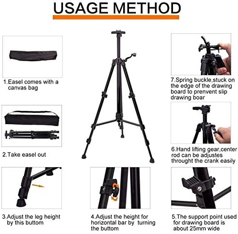KOMFGT Red Easel with 4K Drawing Board Portable