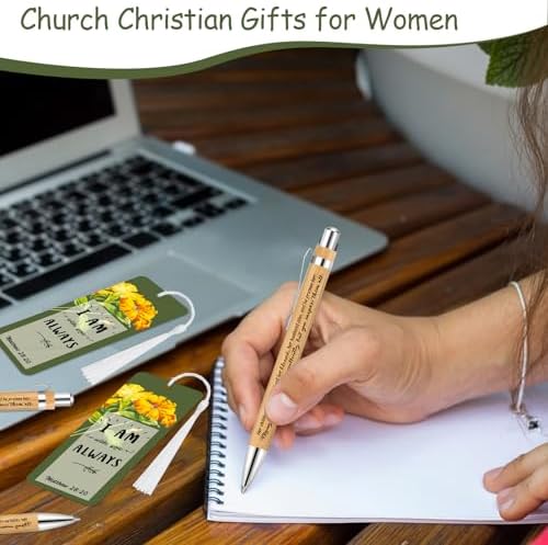 Spakon 100 Set Mothers Day Bible Verse Bookmarks Bamboo Pens Gift Bags
