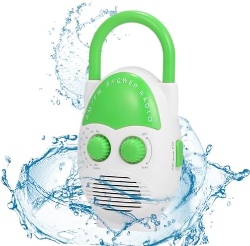 Waterproof Shower Radio with AMFM and Top Handle