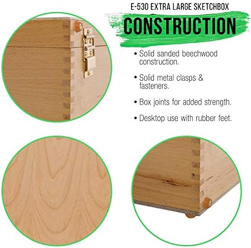 US Art Supply Extra Large 2 Drawer Wood Easel with Storage