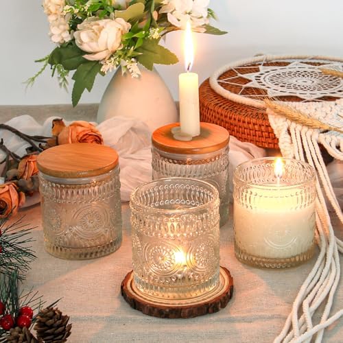 Christmas Candle Jars With Lids 12-Pack Reusable Containers