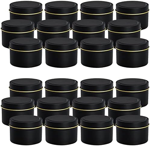 ZEAYEA 30 Pack 4oz Candle Tins with Lids Black