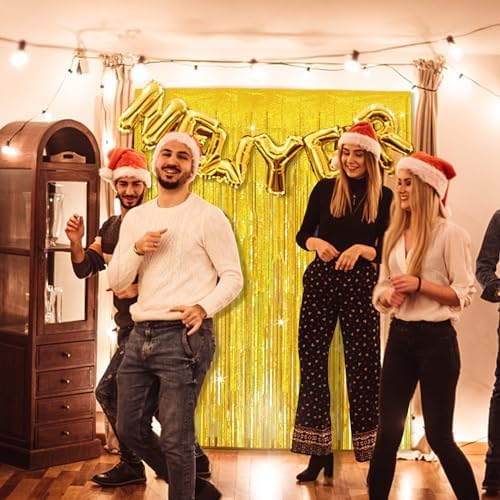 Tinsel Curtain Gold Birthday Decorations 2 Packs