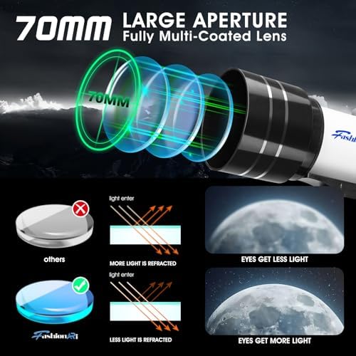 Kids Beginner Telescope with 70mm Aperture and 300mm Focal Length