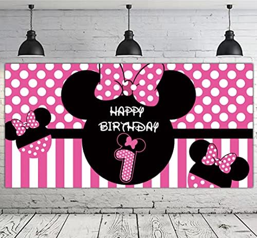 Minnie Mouse 1st Birthday Backdrop Banner