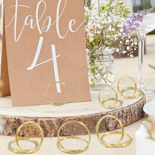 60 Pack Gold Place Card Holder Round Shape