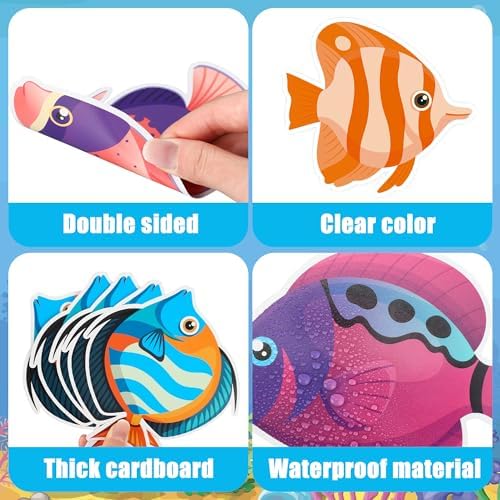 60PCS Tropical Fish Cutouts for Classroom Decorations