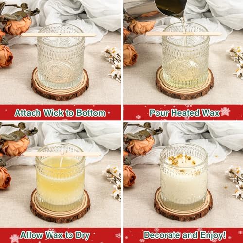 Christmas Candle Jars With Lids 12-Pack Reusable Containers