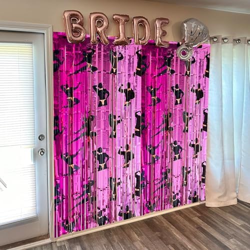 2Pcs Iridescent Foil Curtain with Tinsel