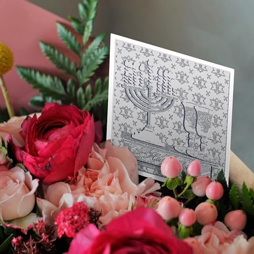 3dRose Hanukkah Menorah Greeting Cards Set of 12