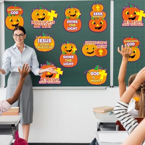 36PCS Halloween Christian Pumpkin Bulletin Board Decor Kit