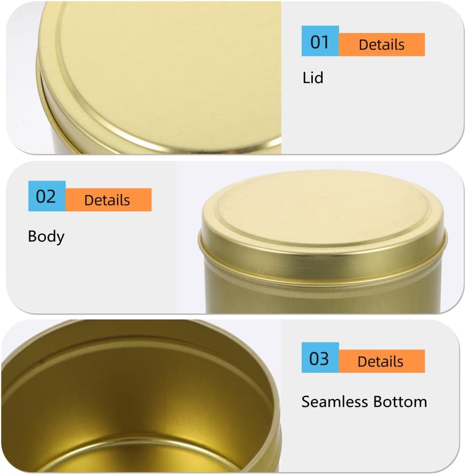 SONVIIBOX 24 Pcs Gold Candle Tins 4oz DIY Kit