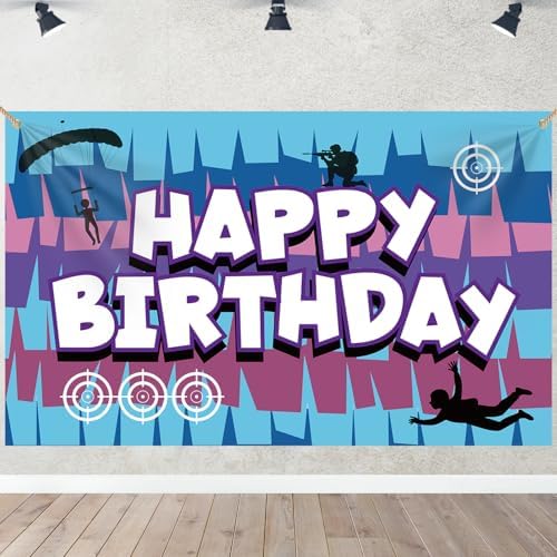 Video Game Birthday Backdrop Decorations 708x433 Inch