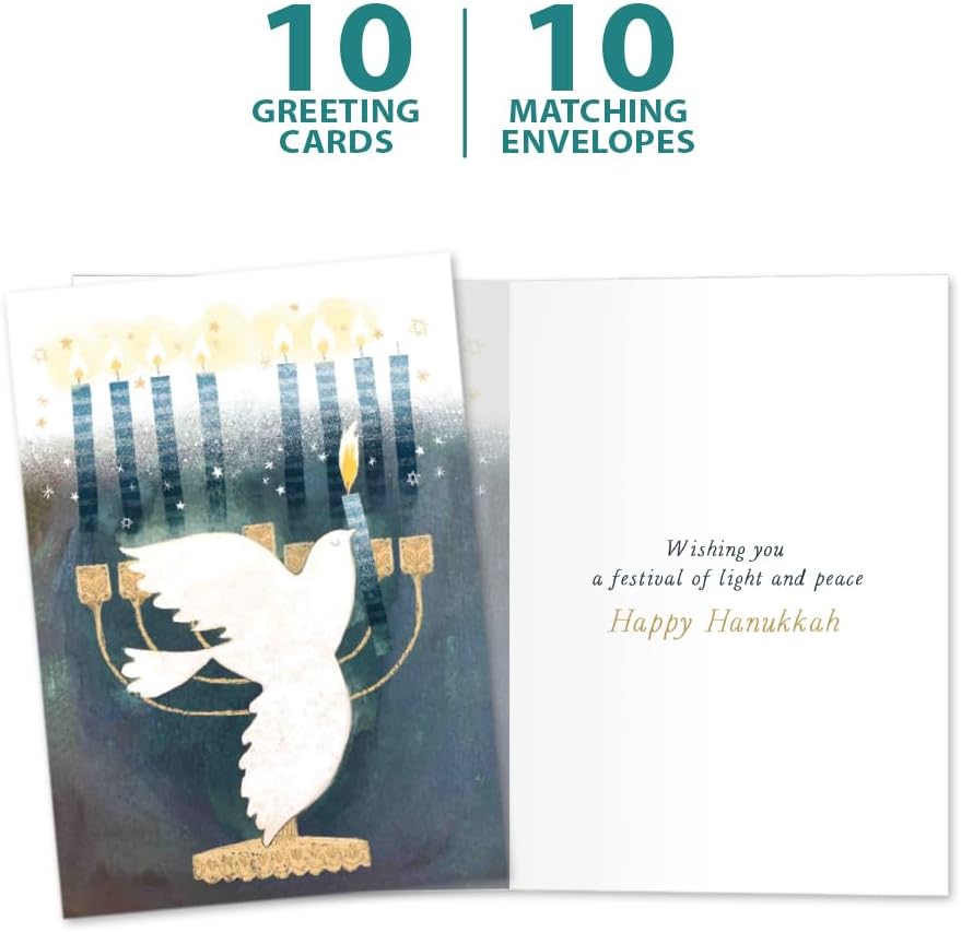 Tree-Free Greetings Hanukkah Greeting Cards 10 Pack