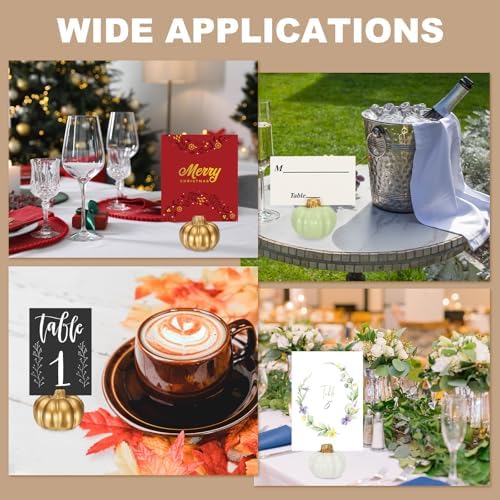 PATIKIL Pumpkin Place Card Holder 10 Set White