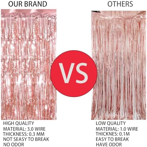 2 Pack Foil Curtain Tinsel Fringe Photo Booth Backdrop for Parties