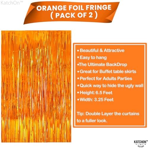 Orange Streamers Pack of 2 Basketball Party Backdrop