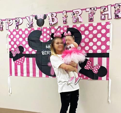 Minnie Mouse 1st Birthday Backdrop Banner