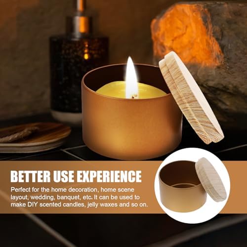 EXCEART 3Pcs Iron Candle Tins with Lids Reusable Storage Jars