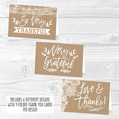 Hadley Designs 24 Rustic Kraft Greeting Cards