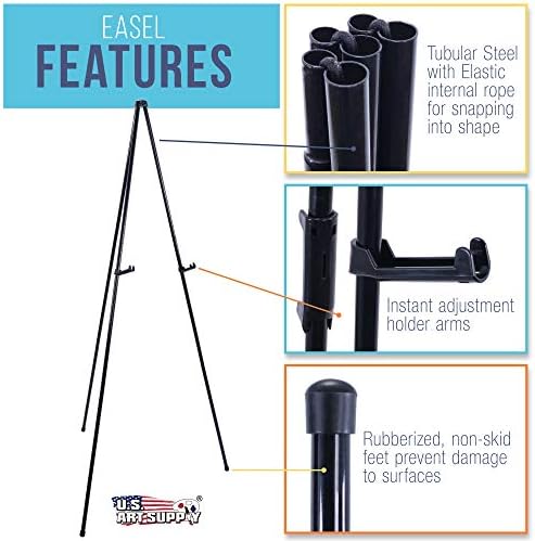 U S Art Supply 63 High Heavy Duty Metal Folding Display Easel