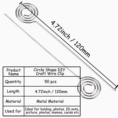 HW 50pcs 47L Metal Ring Clip for Memo and Table Card Holders