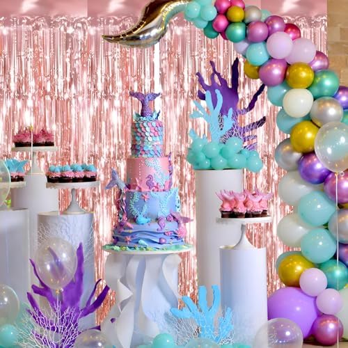 2 Pack Foil Curtain Tinsel Fringe Photo Booth Backdrop for Parties
