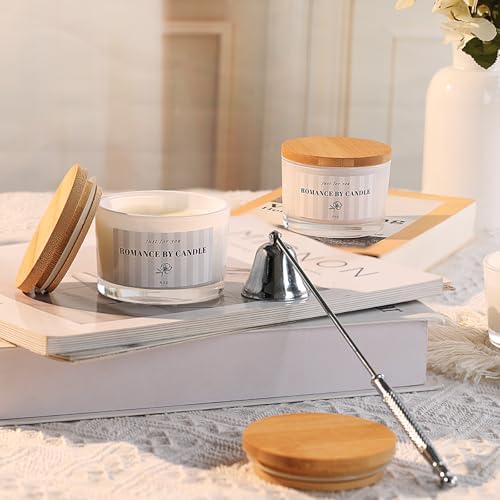 REISEN 12 Pack 4 Oz Candle Jars with Bamboo Lids and Accessories