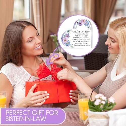 Tuanse Sister-in-Law Gift Acrylic Heart Keepsake