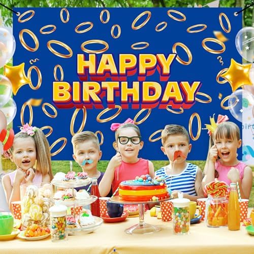 5x3ft Cartoon Game Hedgehog Birthday Party Backdrop Set