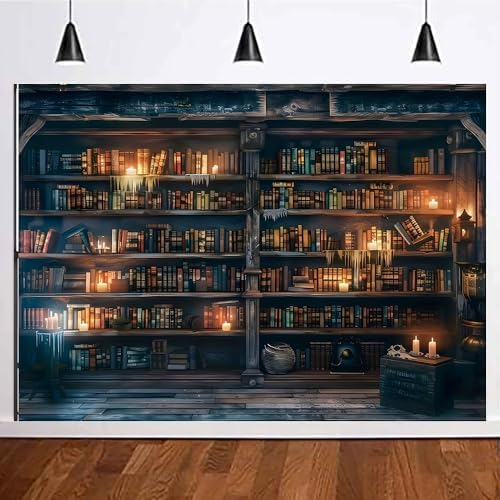 Restore Ancient Ways Magic Bookcase Photo Backdrop 7x5ft Wizard School Library Props